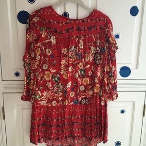 A red floral, fancy nice quality Zara dress